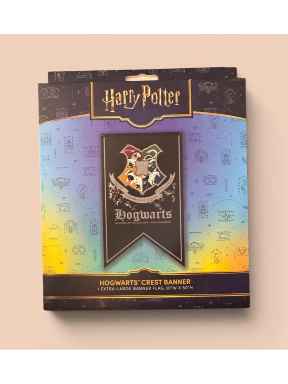 Harry Potter Hogwarts XL Crest Banner Flag Wall Decor - New in Box